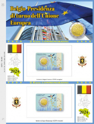 (A) Pagine raccoglitrici 2 € Coincard Belgio 2024 - Presidenza UE (versione doppia)
