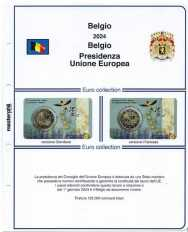 (M) Pagine raccoglitrici 2 € Belgio Coincard 2024 - Presidenza europea