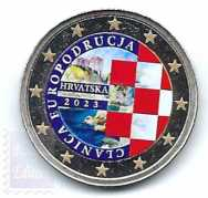 2 euro colorato in capsula Croazia 2023 - Introduzione Euro