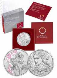 10 € Argento Proof  Austria 2024 - Linguaggio dei fiori : La Peonia
