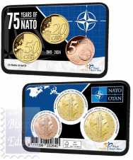 5/20/50 cent. Olanda 2024 - Coincard 75° Ann. NATO 