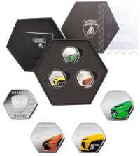 Trittico 5 euro argento Italia 2025 - Automobili Lamborghini - Serie Eccellenze Italiane