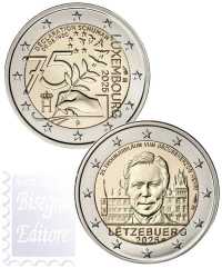 2 euro Lussemburgo 2025 - 25° anniversario dell'ascesa al trono del Granduca Henri e al 75° anniversario della Dichiarazione Schuman