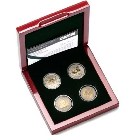 4 x 2 euro reverse PROOF Lussemburgo 2024/25 ( 4 monete in cofanetto)