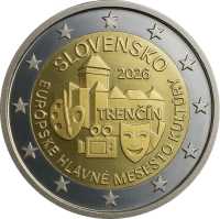 2 euro Slovacchia 2026 - Trenčín 2026: una moneta per celebrare la Capitale Europea della Cultura