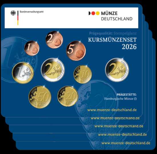 Serie Euro Germania 2026 - 5 Zecche A/D/F/G/J