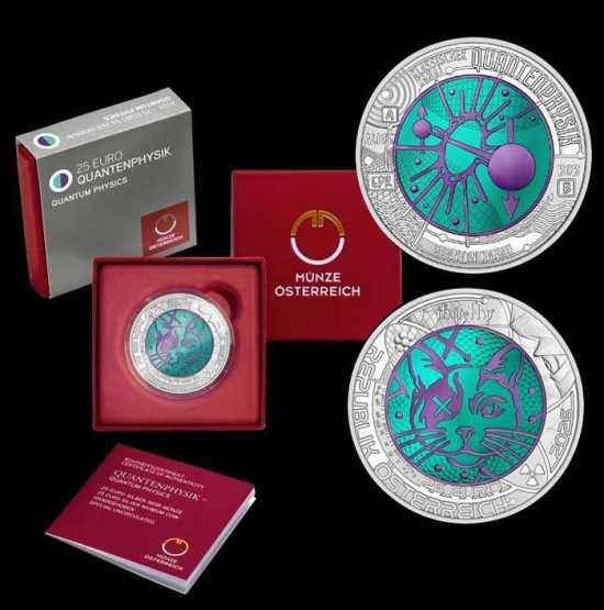  25 Euro Fisica Quantistica -  Moneta da collezione unica e innovativa brevettata da Münze Österreich