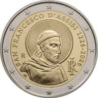 2 euro Italia 2026 - 800.mo Ann. Morte San Francesco d'Assisi