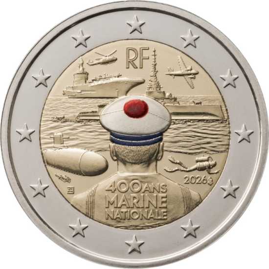 In arrivo a giugno il nuovo 2 euro di Francia dedicato ai 400 anni della Marina francese