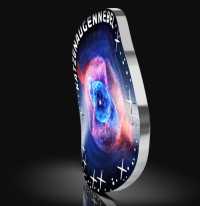 Moneta d'argento austriaca da 20 euro con l'immagine della nebulosa Occhio di Gatto.