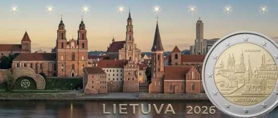 Questa è la moneta commemorativa da 2 euro che la Lituania dedica alla città di Kaunas.