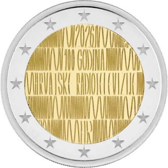 2 euro Croazia 2026 - 100 anni della Radiotelevisione croata