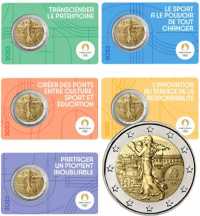 2 euro Francia 2023 x 5 coincard - Verso Paris 2024