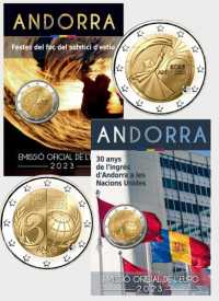 2 euro Andorra 2023 - Festa del solstizio d'estate + 30° Ann adesione Andorra ONU