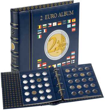 Monete Euro - LINEA VISTA- Album Raccoglitore x 2 euro con custodia +  pagine x 80 Monete (341.017)