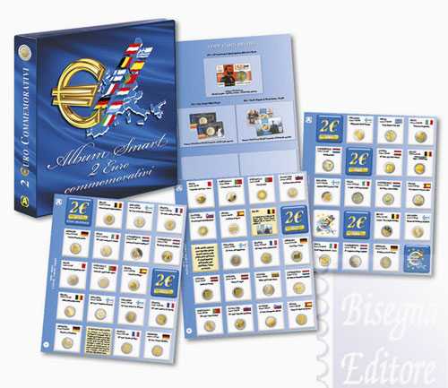 Monete Euro - (A) Album Raccoglitore SMART 2 euro commemorativi - Custodia  + pagine dal 2004 al 2017 ( escluse Vaticano/San Marino/Monaco e Andorra)