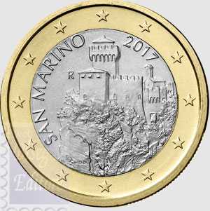 Monete Euro - Fior di conio UNC - 1 euro San Marino 2017 - Nuova