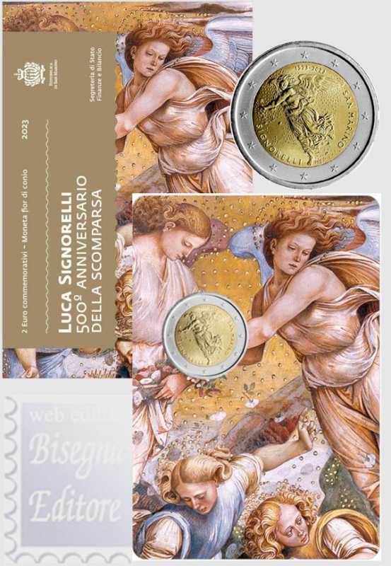 Monete Euro - 2 euro San Marino 2023 - 500° Ann. morte di Luca Signorelli -  Blister e custodia