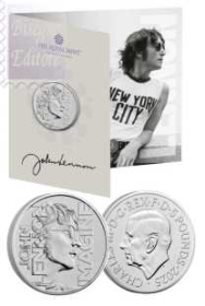 Moneta 5 £  John Lennon  Music legend - Confezione Ufficiale  Royal Mint 2025