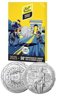 10 € Argento Francia 2025 - 50° ann. Tour de France