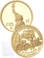  Innovatori USA 2025 - 1 $  Michigan - LA CATENA DI MONTAGGIO- set 2 monete  D+P