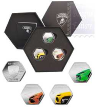 Trittico 5 euro argento Italia 2025 - Automobili Lamborghini - Serie Eccellenze Italiane