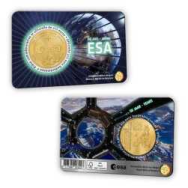  2.5 € Belgio 2025 - Coincard Ufficiale BU (Versione Francese) -  50 anni ESA ( agenzia Spaziale Europea)