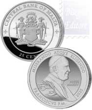 0,25 € Malta 2025 proof in capsula - In ricordo di Papa Francesco