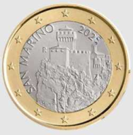 1 € San Marino 2025 UNC non commemorativo - Nuova faccia nazionale