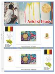 (A) Pagine 1/2 € Coincard Belgio 2025 - Artisti di strada (doppia)