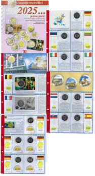 Collezione completa con pagine raccoglitrici 2 euro commemorativi 2025 - Prima parte ( 16 monete con le 5 zecche di Germania)