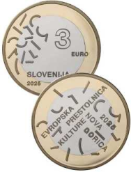 3 € bimetallico Slovenia 2025 - Capitale Europea della Cultura 2025 Nova Gorica