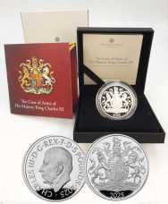 Moneta da 5£ argento Proof Stemma di Sua Maestà il Re Carlo III Confezione Royal Mint 2025