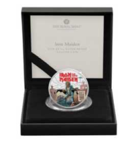 Moneta 2 £ Iron Maiden  in scatola ufficiale e certificato Royal Mint 2025 - 1 Oncia Argento 999,9 Proof (31,21 gr.) Mint 