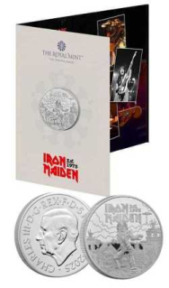 Moneta 5 £  Iron Maiden   Music legend - Confezione Ufficiale  Royal Mint 2025