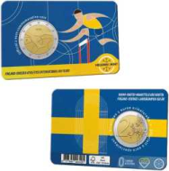 2 euro Finlandia 2025 -100° anniv. atletica Finlandia - Svezia - Coincard BU versione finlandese/svedese - 