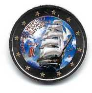 2 € colorato in capsula Italia 2025 - Nave Vespucci