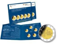 2 euro Germania 2025 - Coincard  Ufficiale  PROOF x 5 Zecche A-D-F-G-J> 35 anni dell'unità tedesca