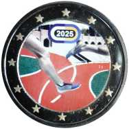 2 € colorato in capsula Finlandia 2025 - Atletica