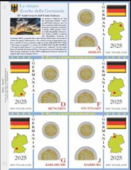 (A) Pagine 2 € x 5 zecche  Germania 2025 - Unità Tedesca