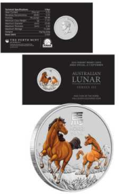 Moneta 25 cent. Australia  Blister speciale  Hobart Money Expo- Perth  Mint Australia 2026 - 1/4 Oncia Argento 999,9 Proof (7,777 g)) -  Anno del Cavallo