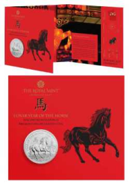 Moneta da £5, anno lunare del cavallo 2026 - Confezione Ufficiale Royal MInt