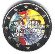 2 € colorato Germania 2025 - 35 anni Unita' tedesca