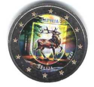 2 € colorato Lettonia 2025 -  Regione della Selija