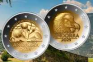 2 x 2 euro Andorra 2025 BU in capsula  -  Giochi dei Piccoli Stati + Avvoltoio barbuto