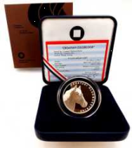 4 € Croazia 2025 -  1 oncia  Argento ( gr. 31,10) Proof -Cavallo razza Coldblood 