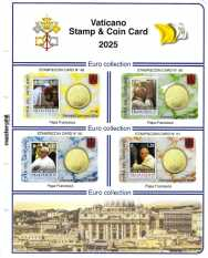 (M) Pagine raccoglitrici 2 euro Stamp&Coincard Vaticano 2025 - N.48 - N.51
