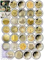 Collezione Completa LARGE - 2 Euro Commemorativi 2025 (35 monete comprese le 5 Zecche di Germania)