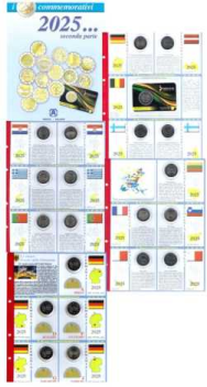 Collezione completa +pagine raccoglitrici 2 euro commemorativi 2025 - Seconda parte ( 21 monete comprese le 5 zecche di Germania )