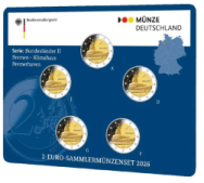 2 euro Germania 2026 - Coincard  Ufficiale  BU x 5 Zecche A-D-F-G-J> Serie Bundesländer II - Brema 